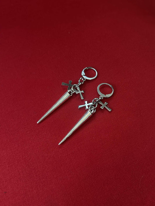 Spike-Cross Earrings