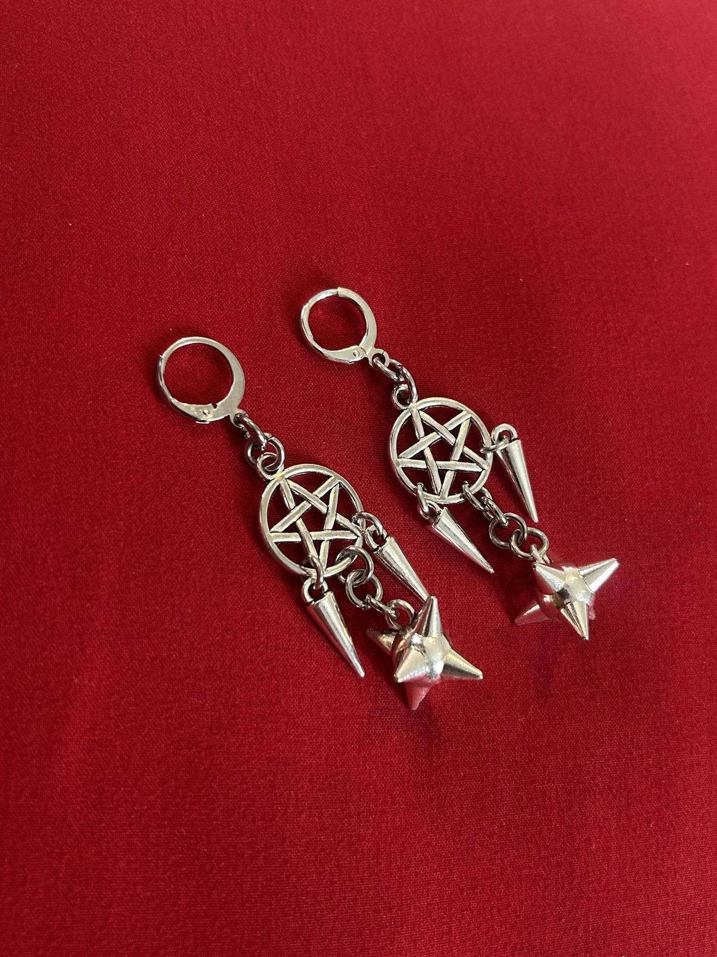 Pentagram Mace-Ball Earrings