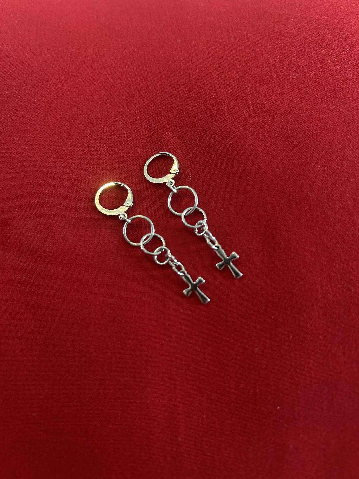 Multi-Hoop Cross Earrings