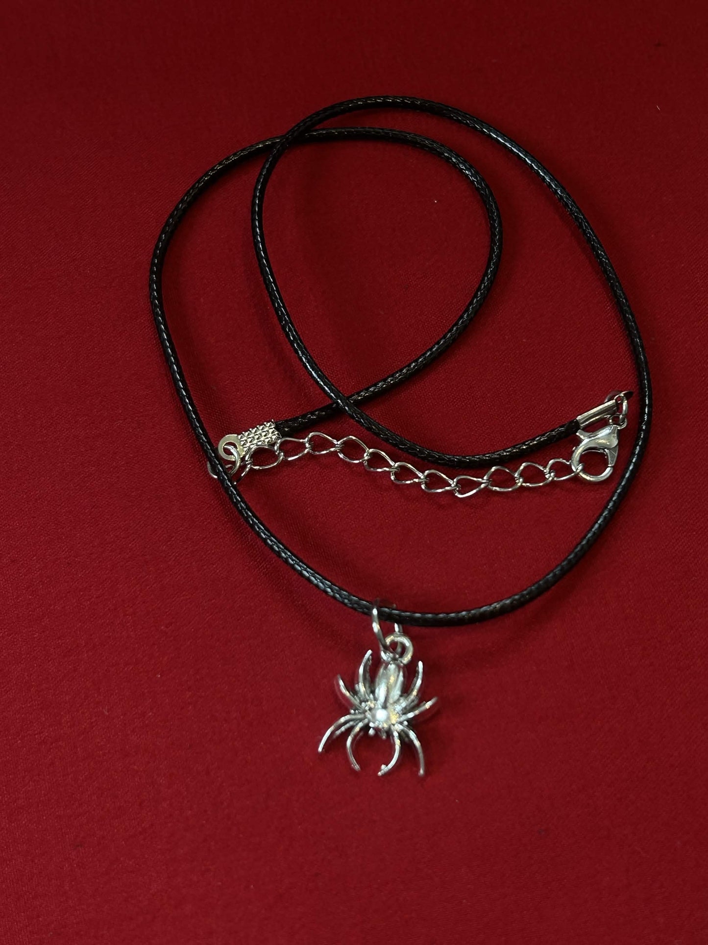 Black Cord Spider Necklace