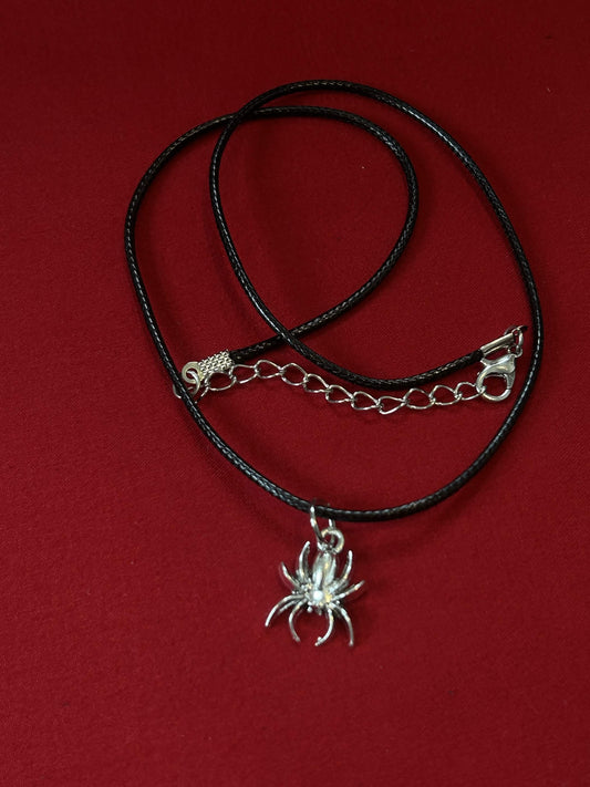 Black Cord Spider Necklace